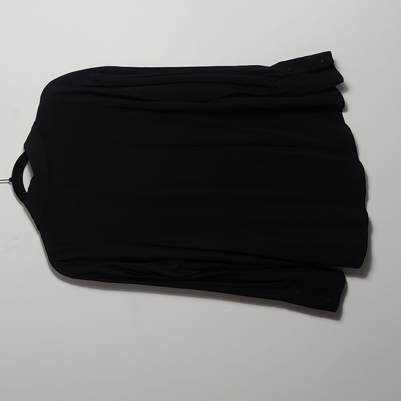 OLIVACEOUS Gauze Flowy Long Sleeve Button Down Blouse in Black Size Large - Picture 10 of 16